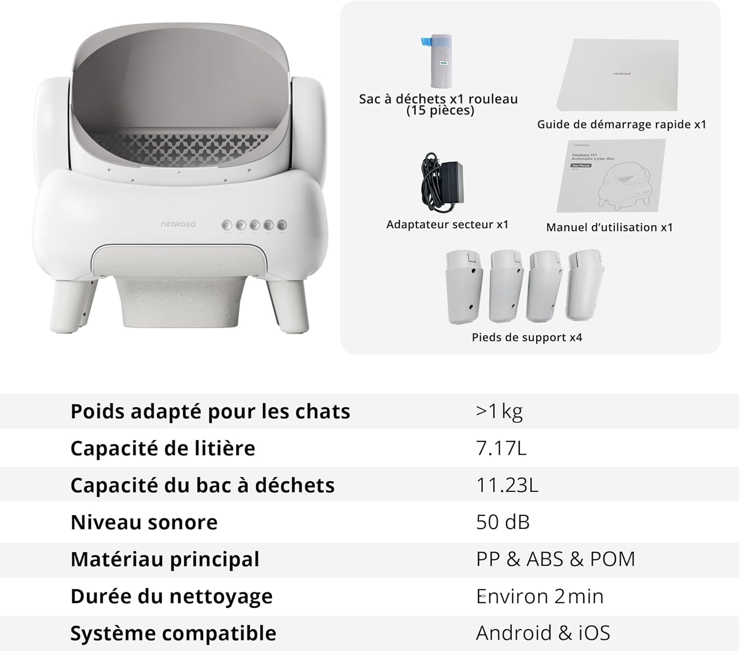 Thumbnail 6 de Neakasa M1 Lite litière chat autonettoyante ouverte, contrôle via application (jusqu’à 14 jours sans nettoyage)