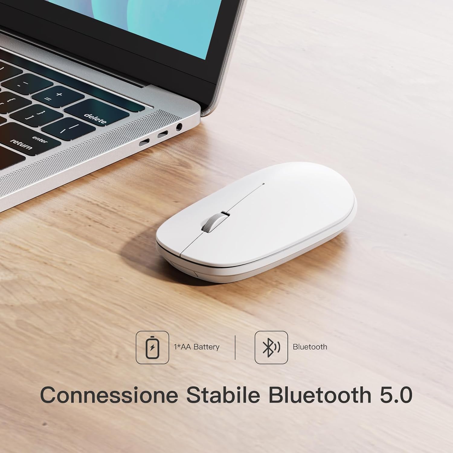 Thumbnail 5 de OMOTON Mouse Bluetooth per Mac OS Bianco