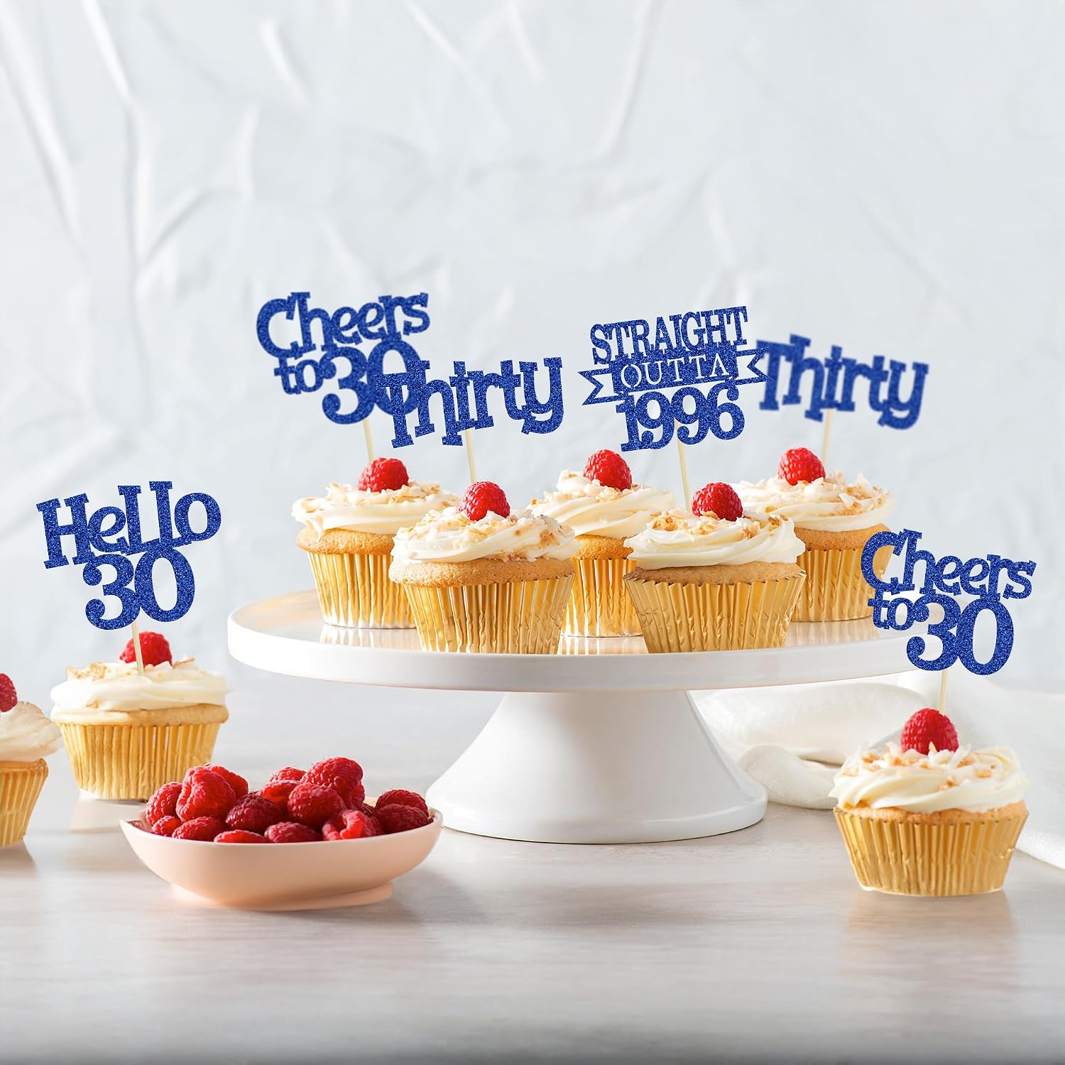 Detalle 2 de Ephlyn Birthday Cupcake Toppers Blue