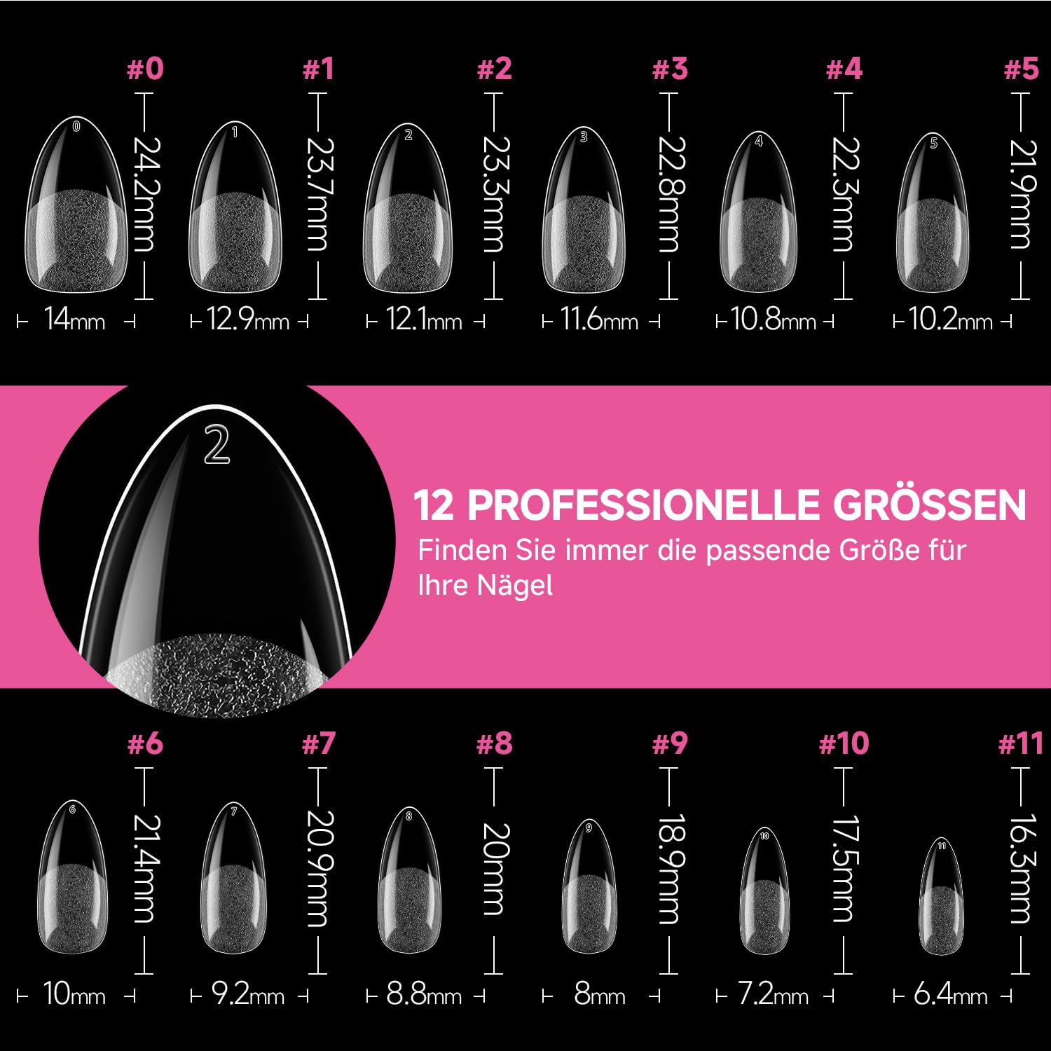 Detalle 2 de UNA GELLA Gel Nageltips Set 216 Stück