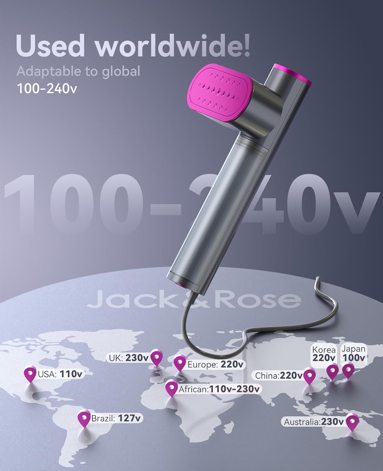 Detalle 2 de Jack&Rose Travel Steamer 100–240V handheld steamer