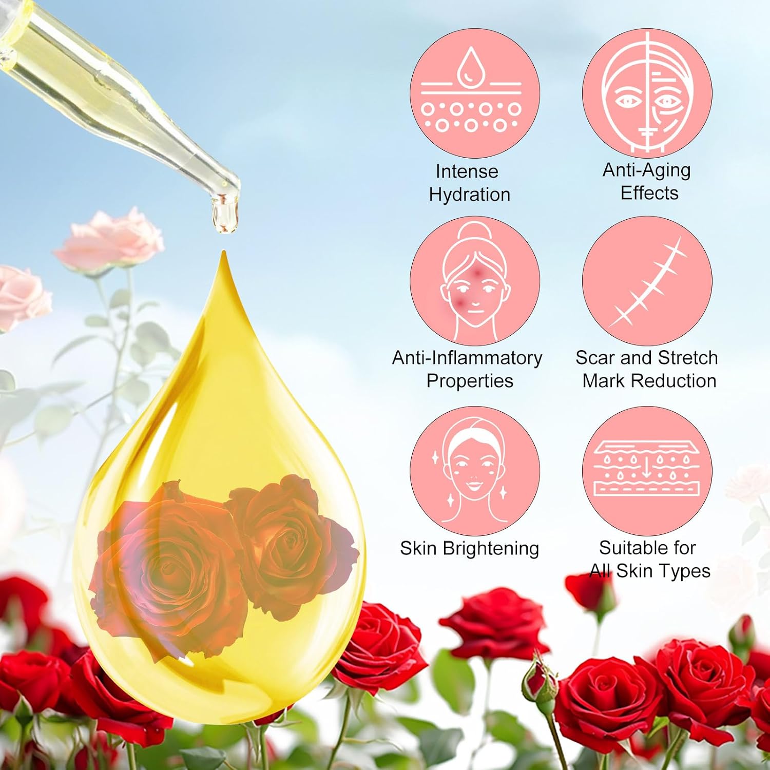 Thumbnail 1 de Rosenöl Gesicht mit Rosenblüten 60ml