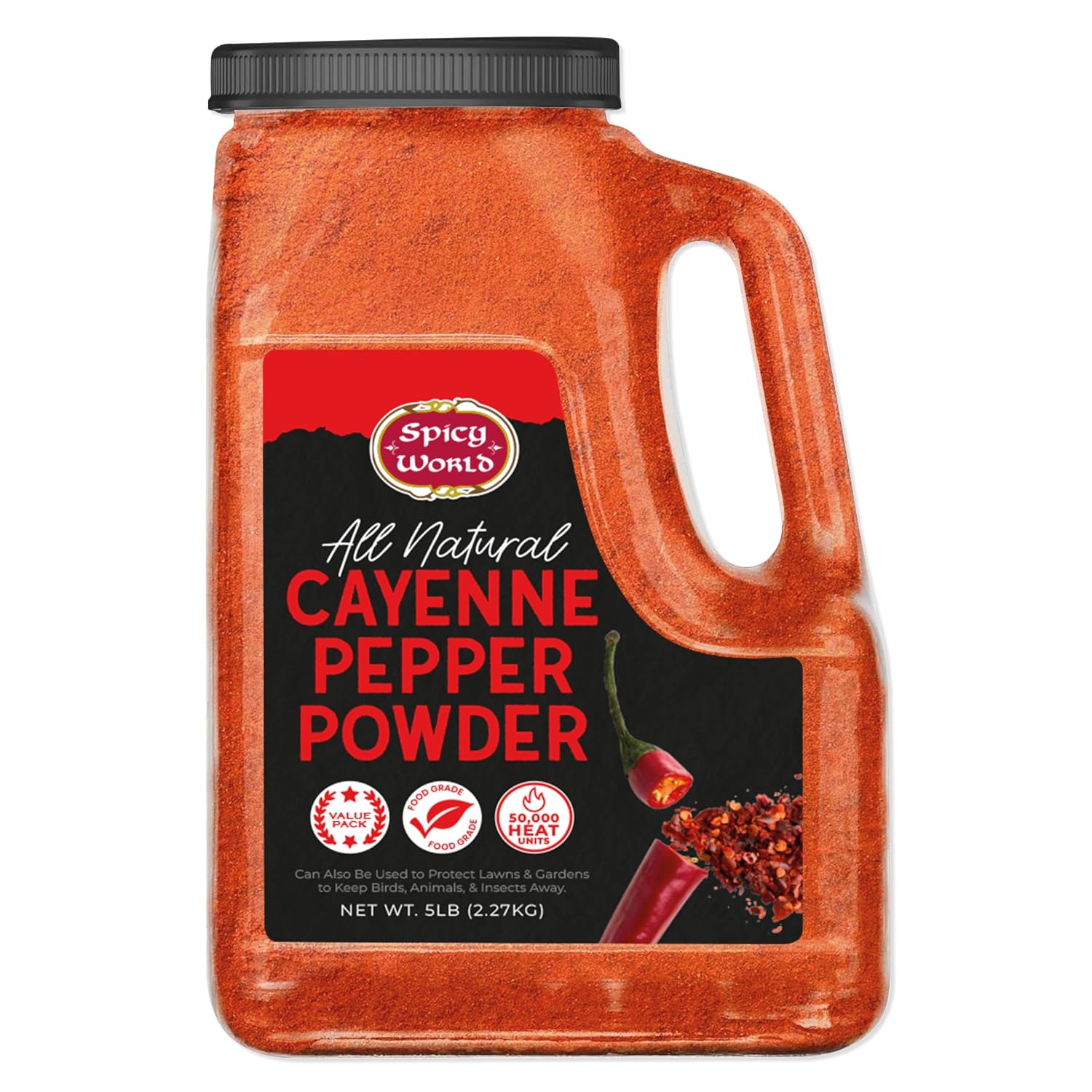 Detalle de Spicy World Cayenne Pepper Powder, 5 lb, 50,000 SHU, Finely Ground