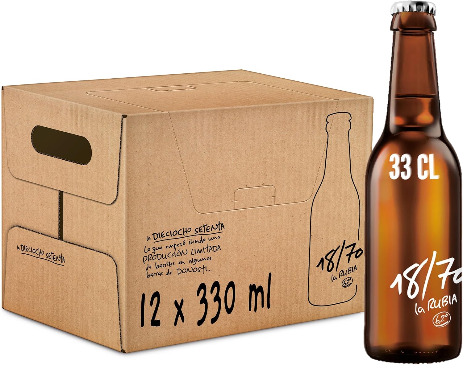 Detalle 2 de 18/70 La Rubia Cerveza Especial Pack 24Latas 🍺