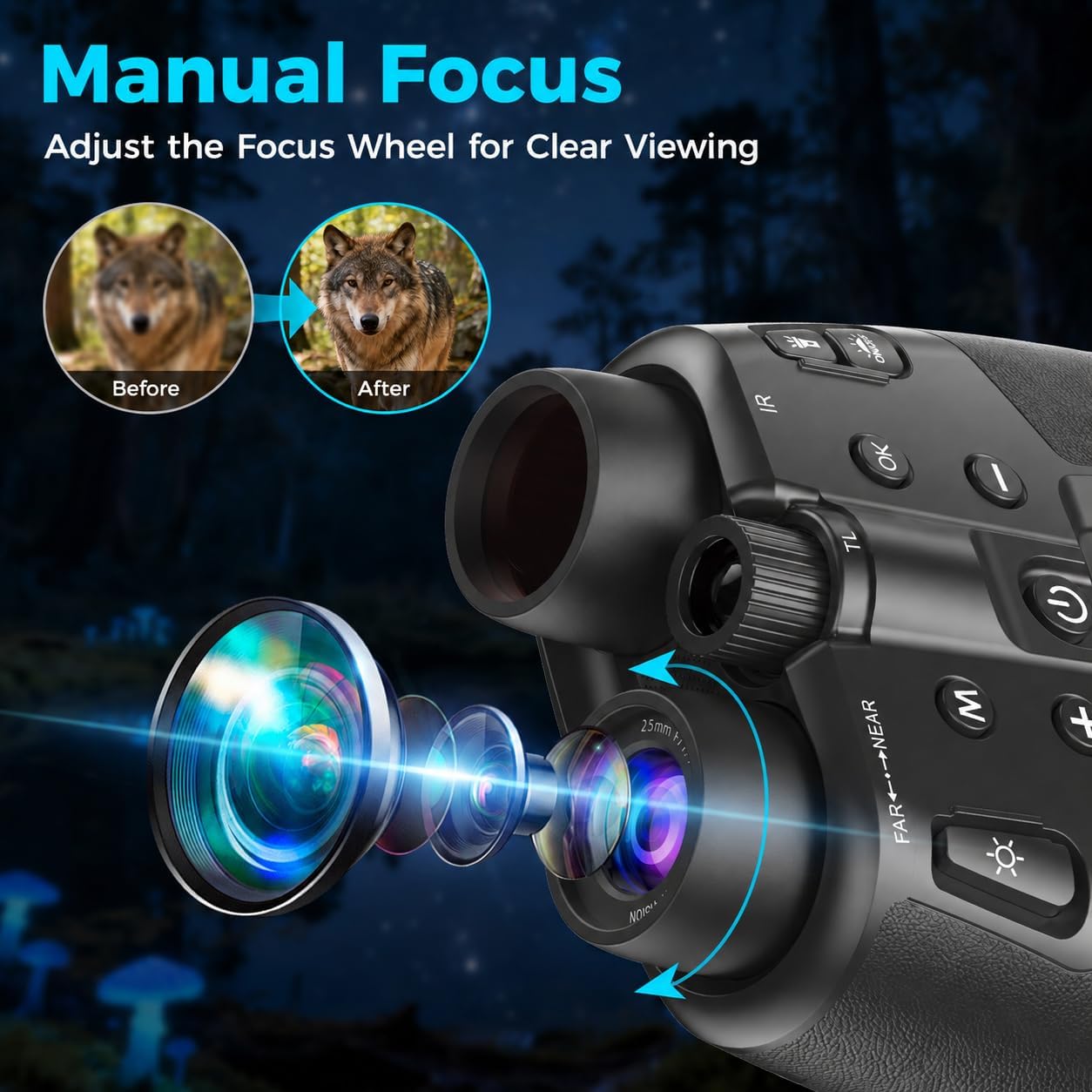 Detalle 1 de Vtiisamao Night Vision Binoculars 3.99-Inch Display