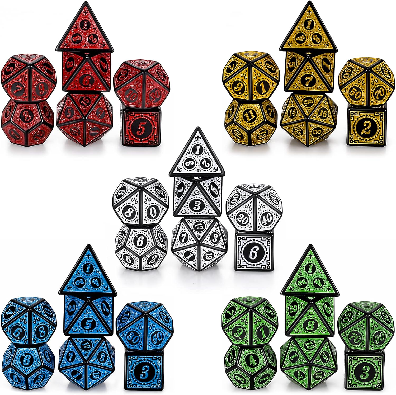 Detalle 2 de QMAY DND Würfel 35 Stück 🎲