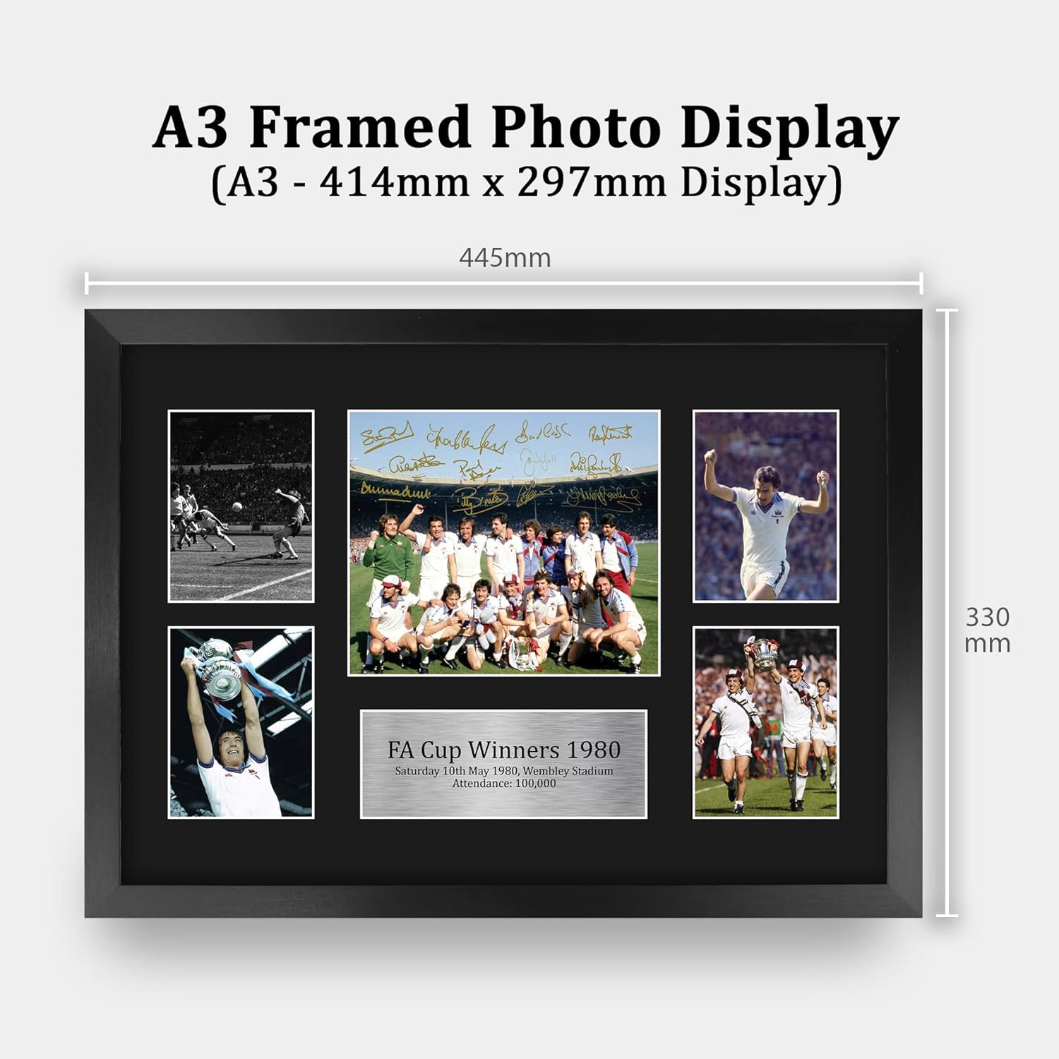 Thumbnail 1 de HWC Trading West Ham 1980 FA Cup Winners A3 framed signed autograph display