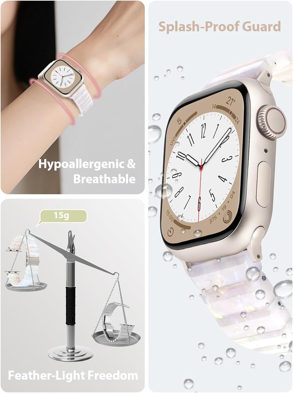 Thumbnail 1 de V.R.HOPE Harz-Armband für Apple Watch (SE/9/10/11) 44–49 mm – Polarstern, leicht & hautverträglich