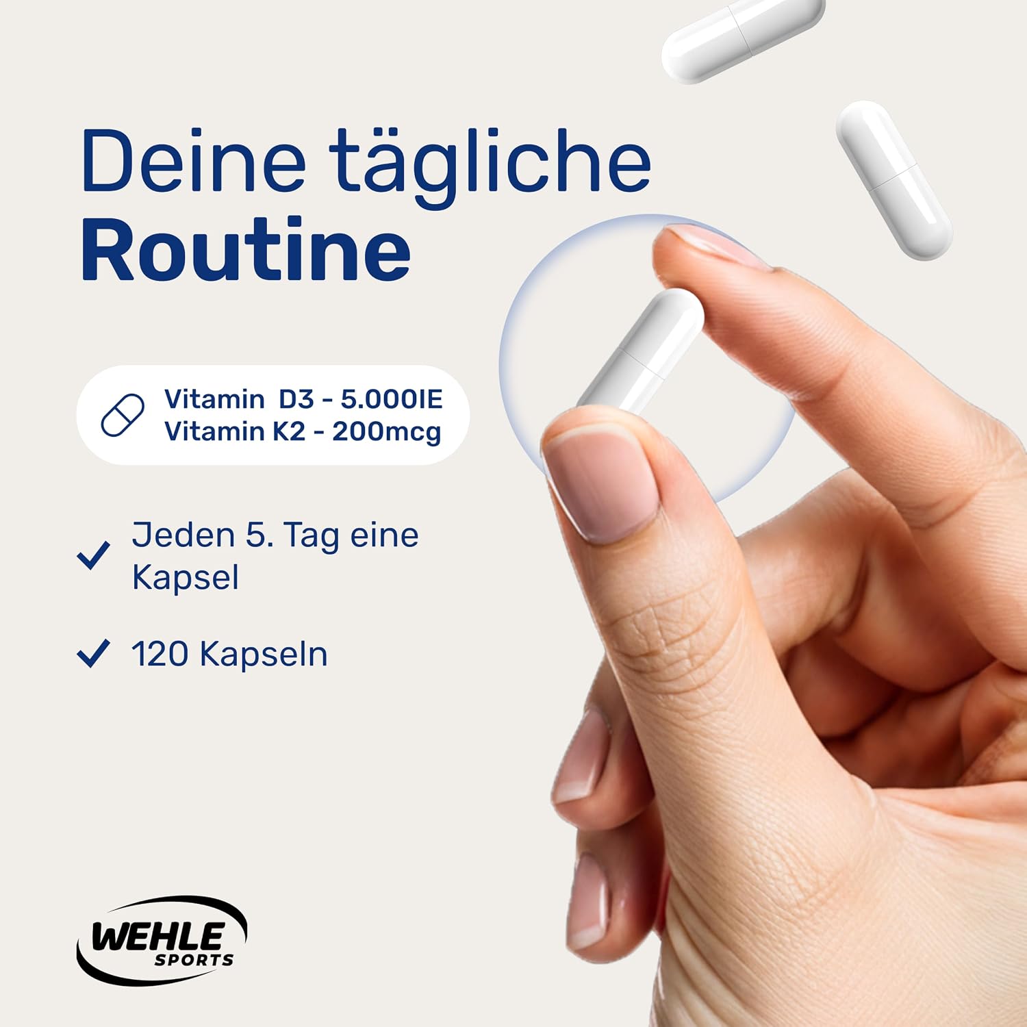 Thumbnail 2 de Wehle Sports Vitamin D3 K2 120 Kapseln 💊