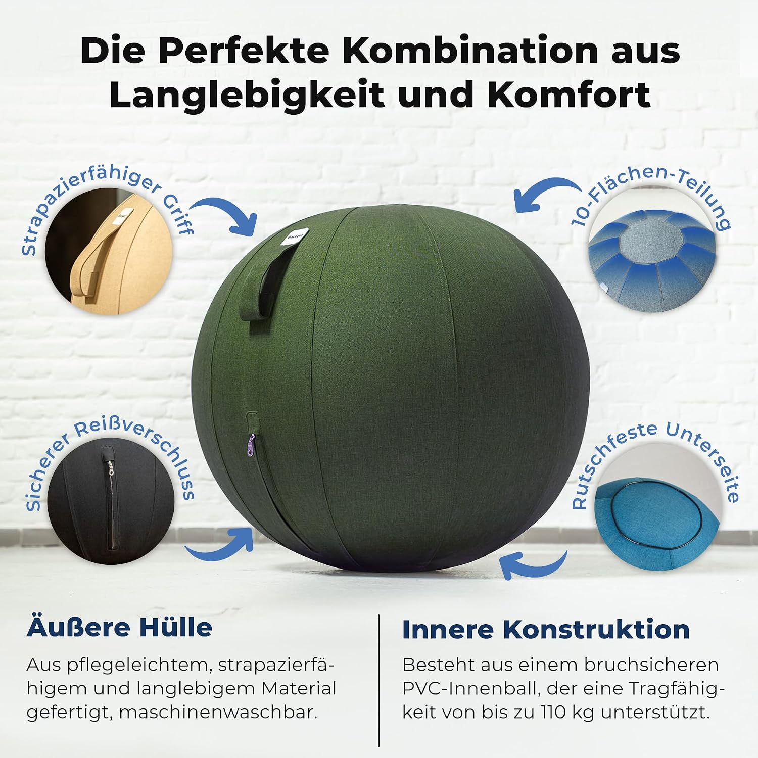 Thumbnail 6 de Backerz Sitzball 75 cm Ergonomisch