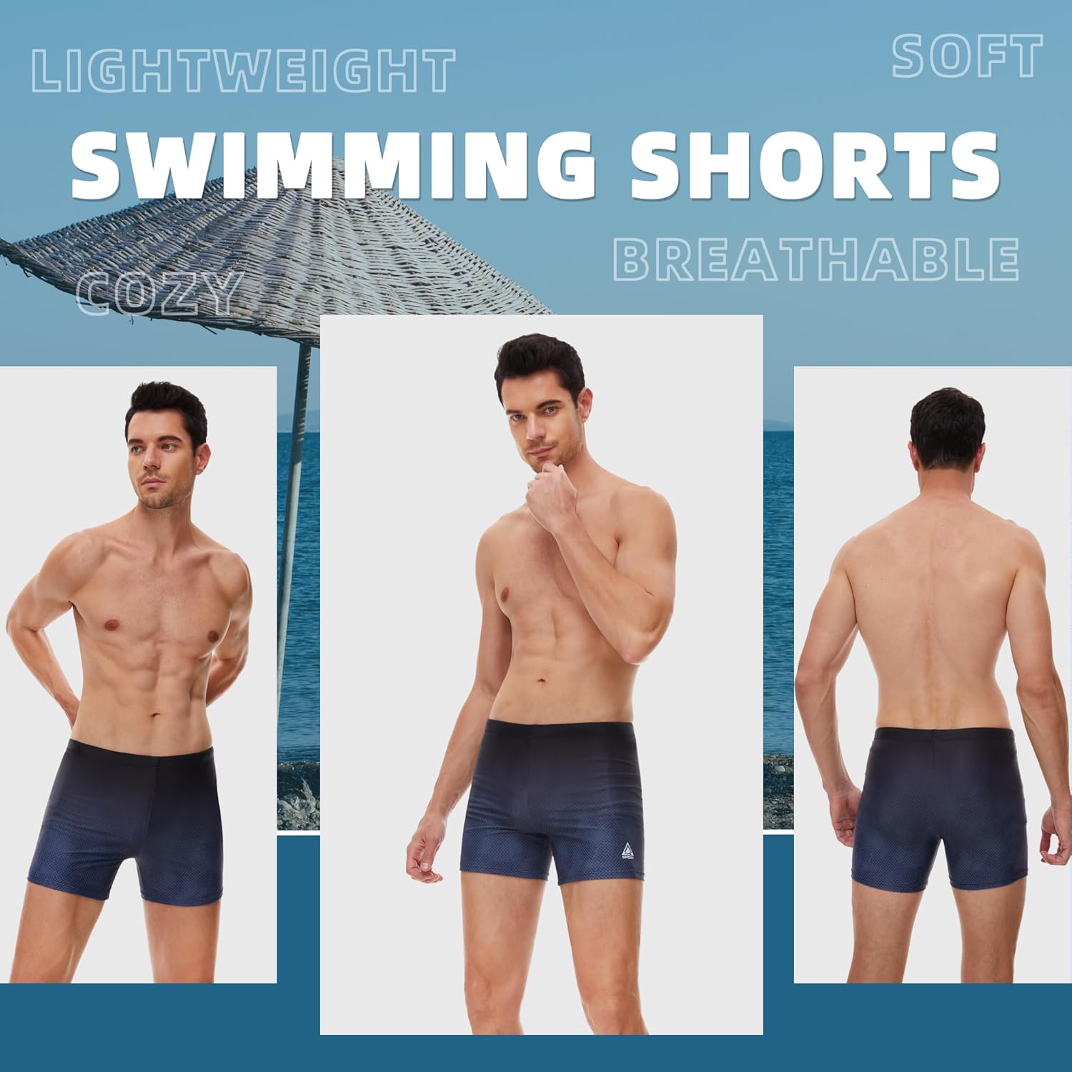 Detalle de AMZSPORT maillot de bain homme short à séchage rapide avec cordon de serrage