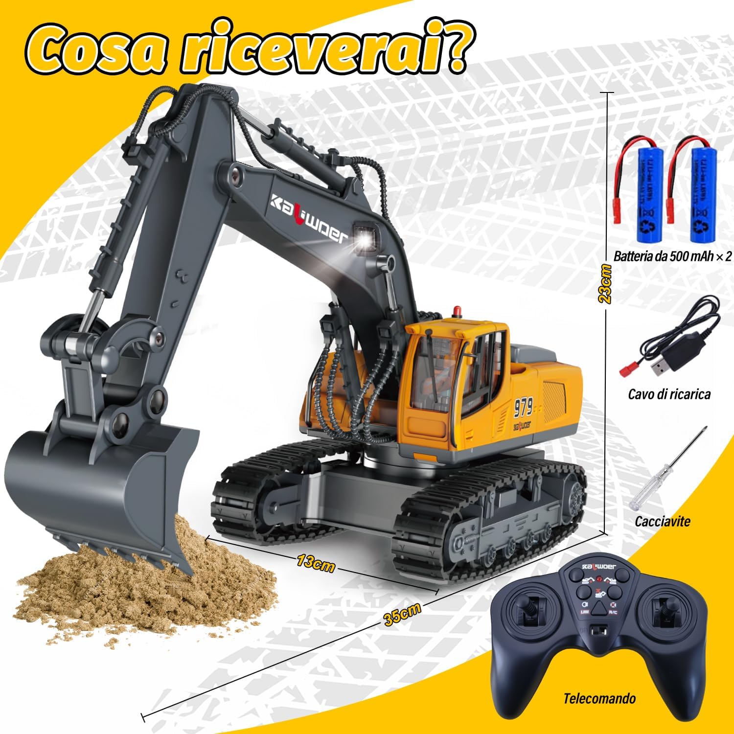 Thumbnail 5 de Escavatore telecomandato 1:18 per bambini 3–8 anni