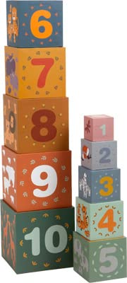 Thumbnail 2 de Small Foot Cubes à empiler « Safari » 11957 : trier, empiler et compter dès 1 an