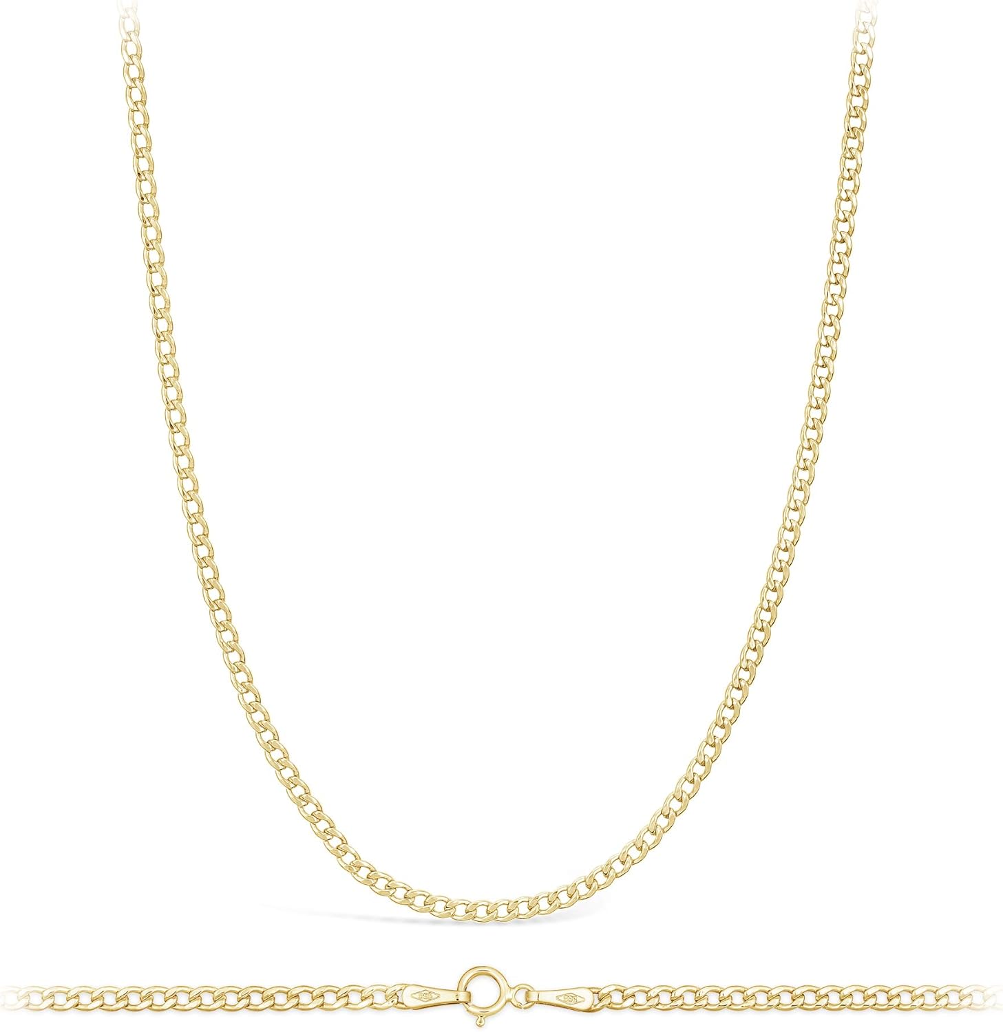 Detalle 2 de 14 Carat / 585 Chaine Gourmette en Or Jaune – Larguer 2,3 mm – Unisexe