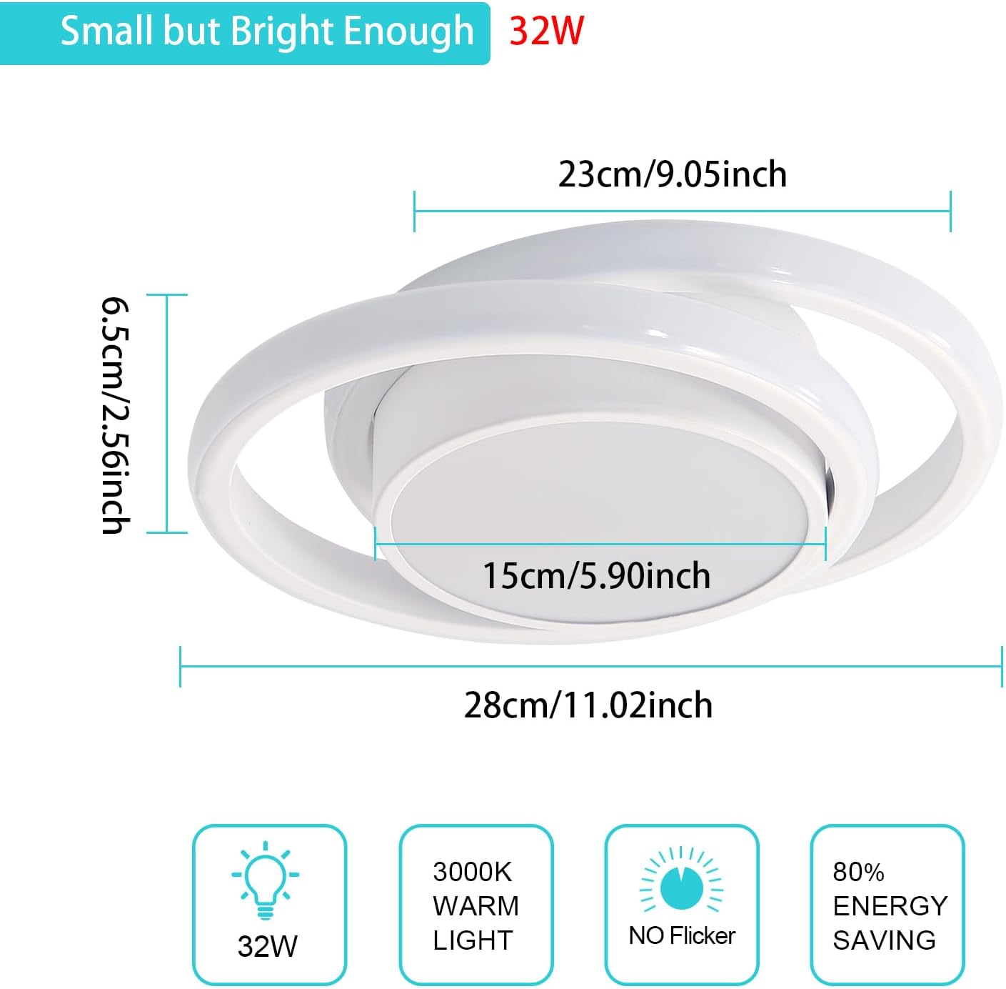 Thumbnail 1 de Comely Lámpara de Techo LED Redonda 32W 🌟 Estilo Moderno