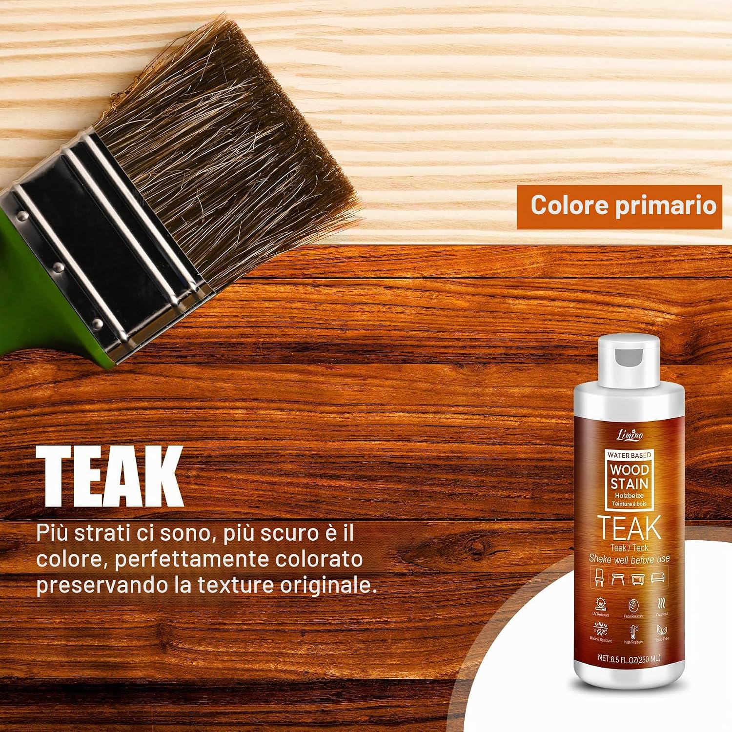 Thumbnail 1 de Impregnante per legno a base d'acqua – Teak | Finitura per mobili interni ed esterni