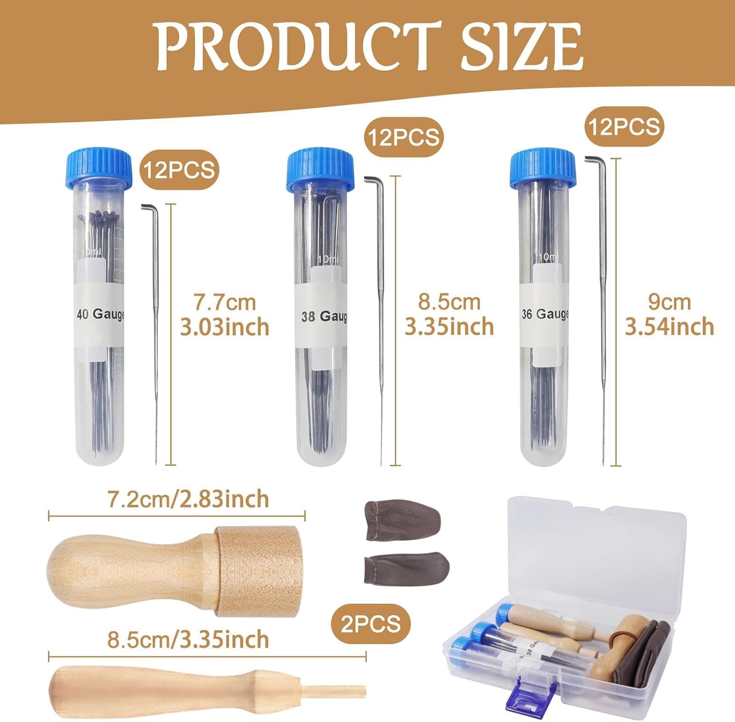 Thumbnail 1 de Redamancy 36Pcs Wool Felting Needle Tools kit (3 needle sizes) with wooden handle