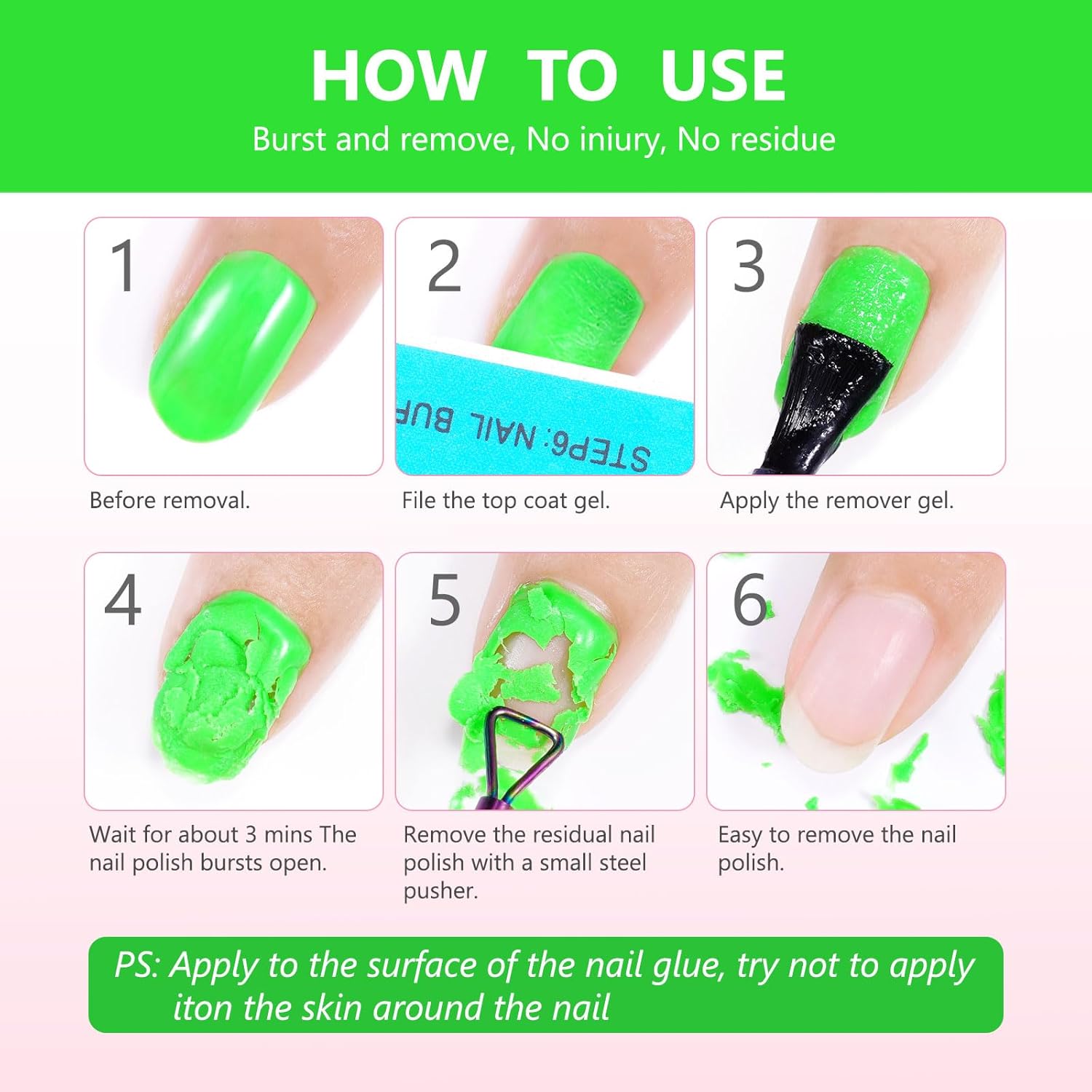 Thumbnail 5 de Dissolvant Vernis Gel 2 pièces avec lime et pousse-cuticule