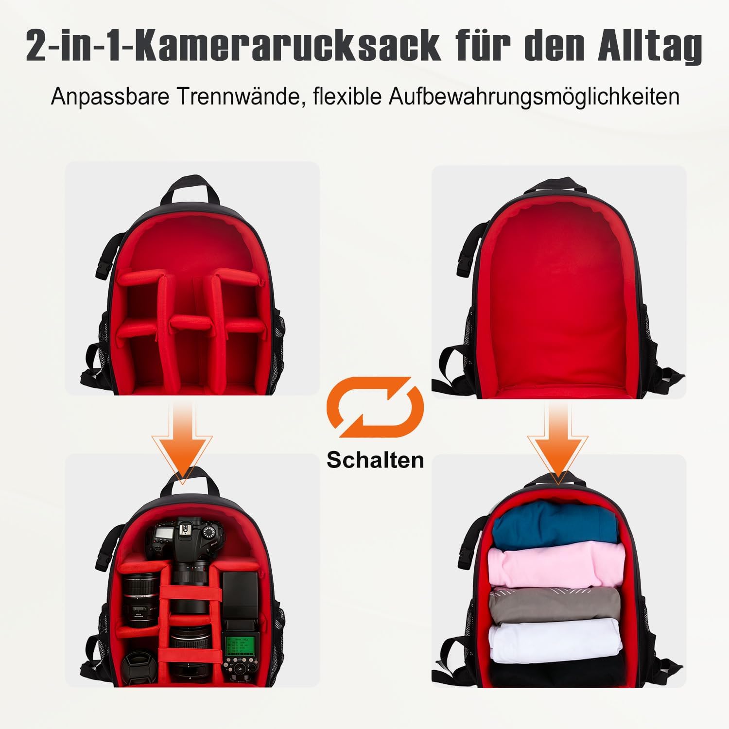 Detalle de LP Kamerarucksack – Professioneller Unisex-Kamerarucksack, wasserdicht, kompatibel mit DSLR/SLR, Objektive, Stative und Zubehör