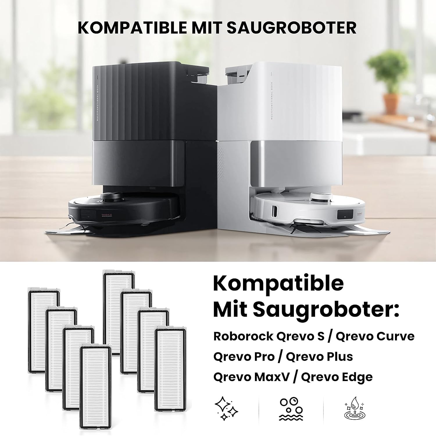 Detalle 2 de NIXOOT 8er HEPA Filter für Qrevo S