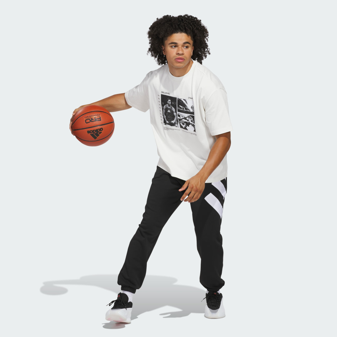 Detalle de Camiseta Anthony Edwards de Adidas (blanca)