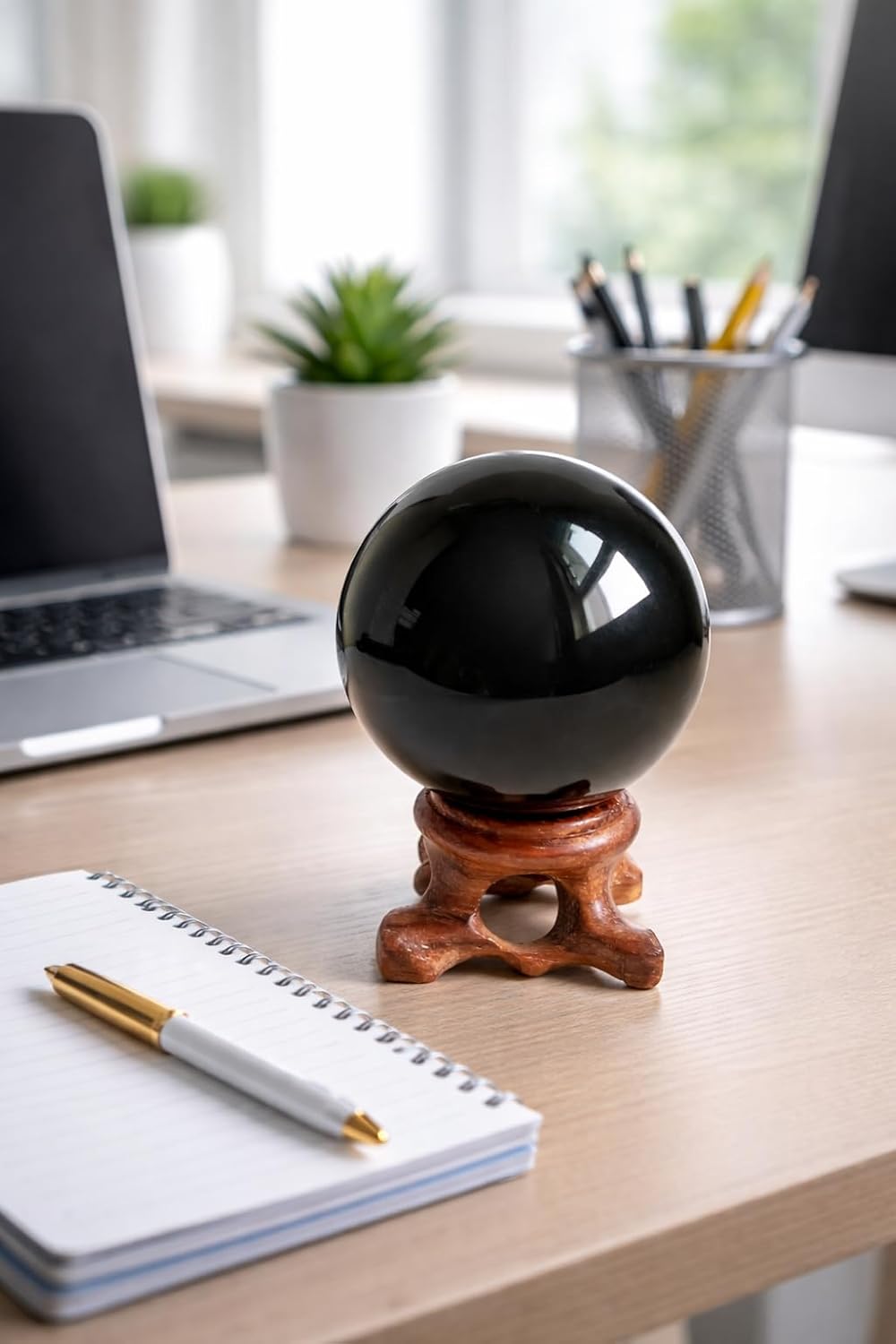 Detalle 2 de Black Obsidian 90 mm crystal ball