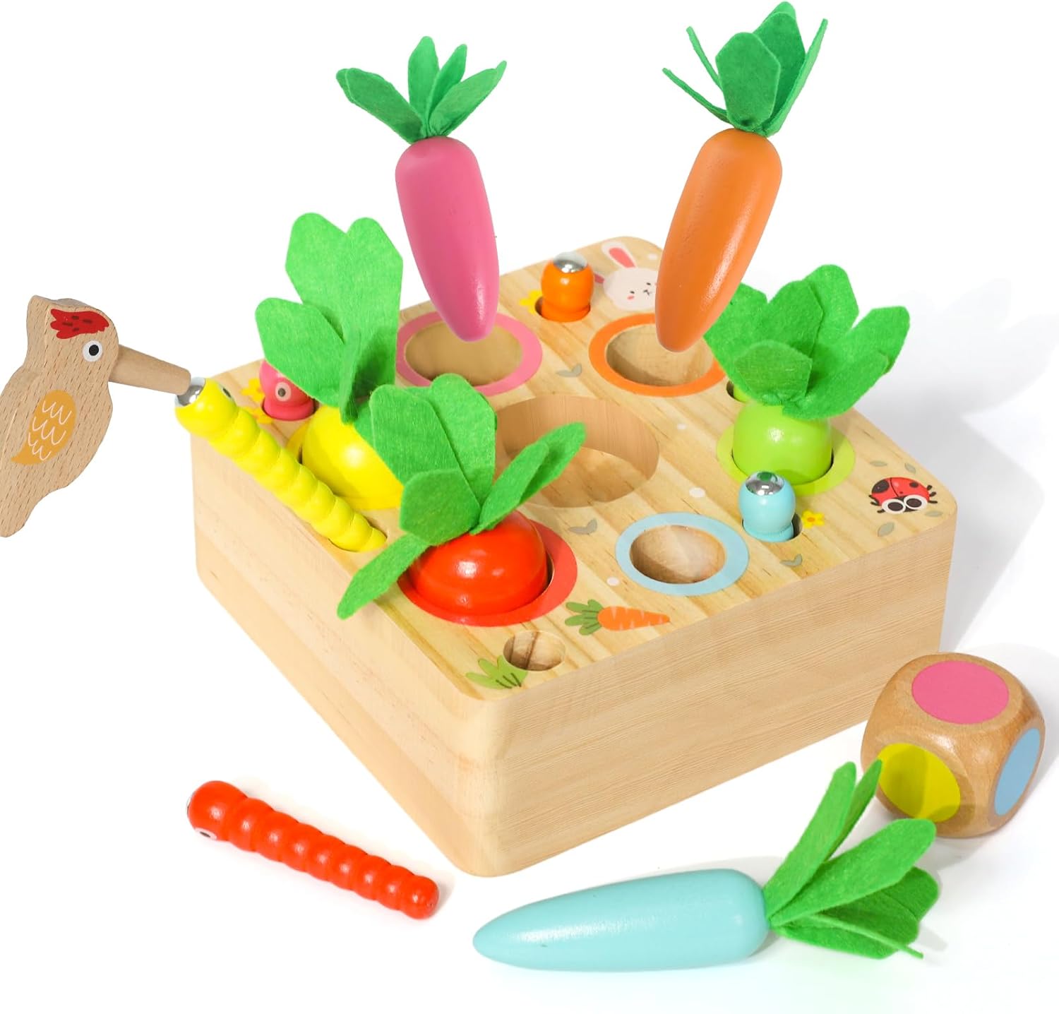 Detalle de Wooden Carrots Sorting Toy 12 Months