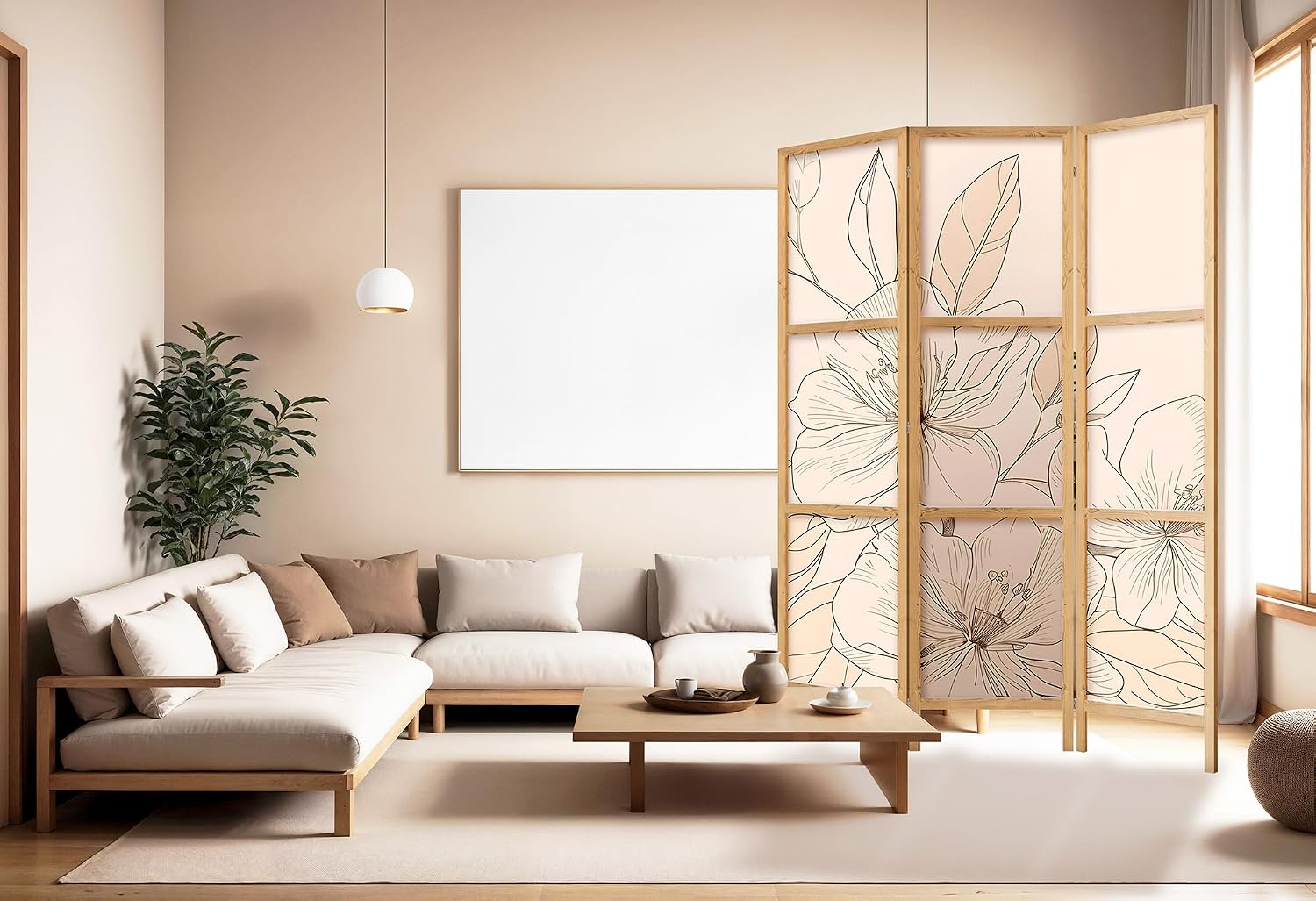 Thumbnail 2 de framed concept houten kamerscherm met 3 panelen, 135 x 172 cm