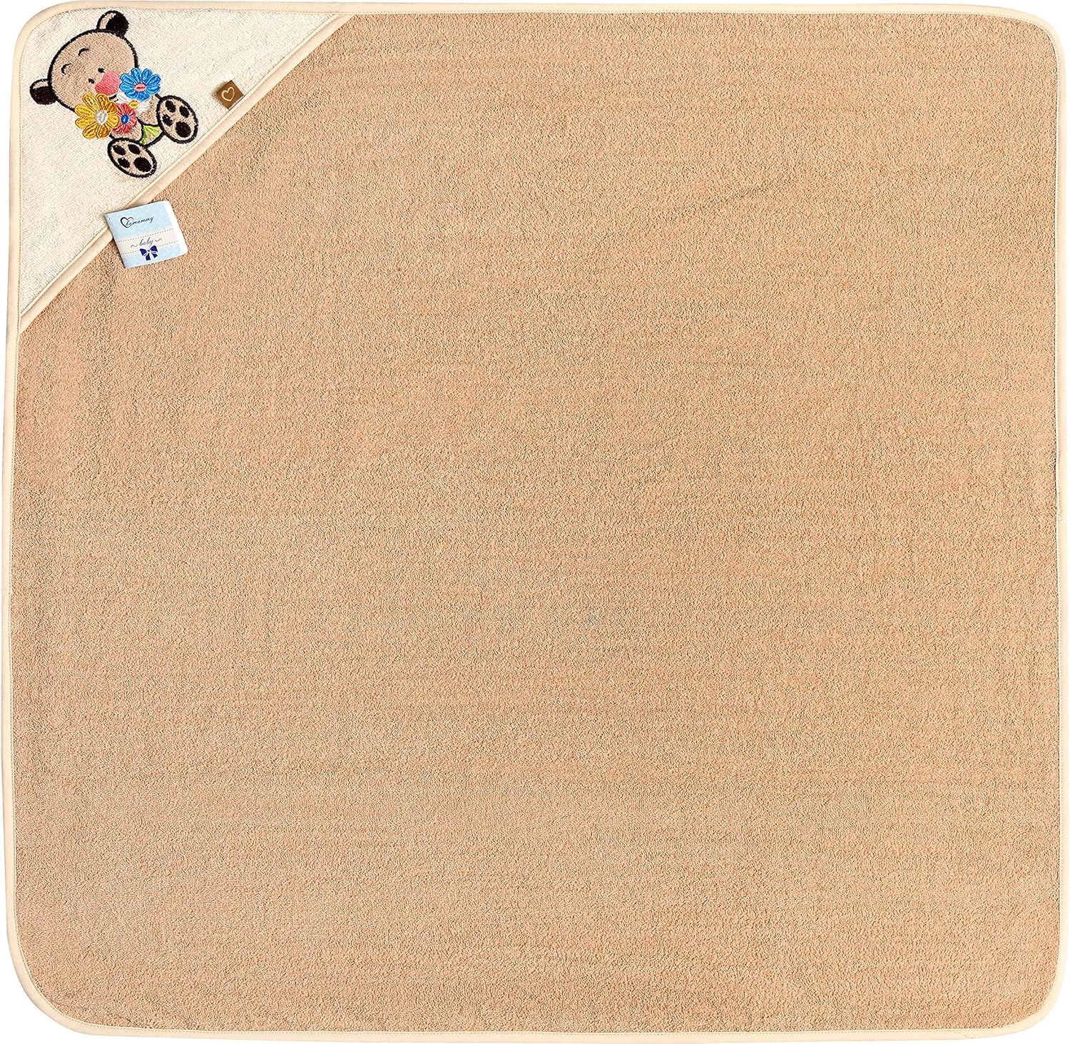 Thumbnail 1 de Be Mammy asciugamano con cappuccio in cotone per neonato e bimbo 100x100 cm (BE20-240-BBL) beige/orsetto