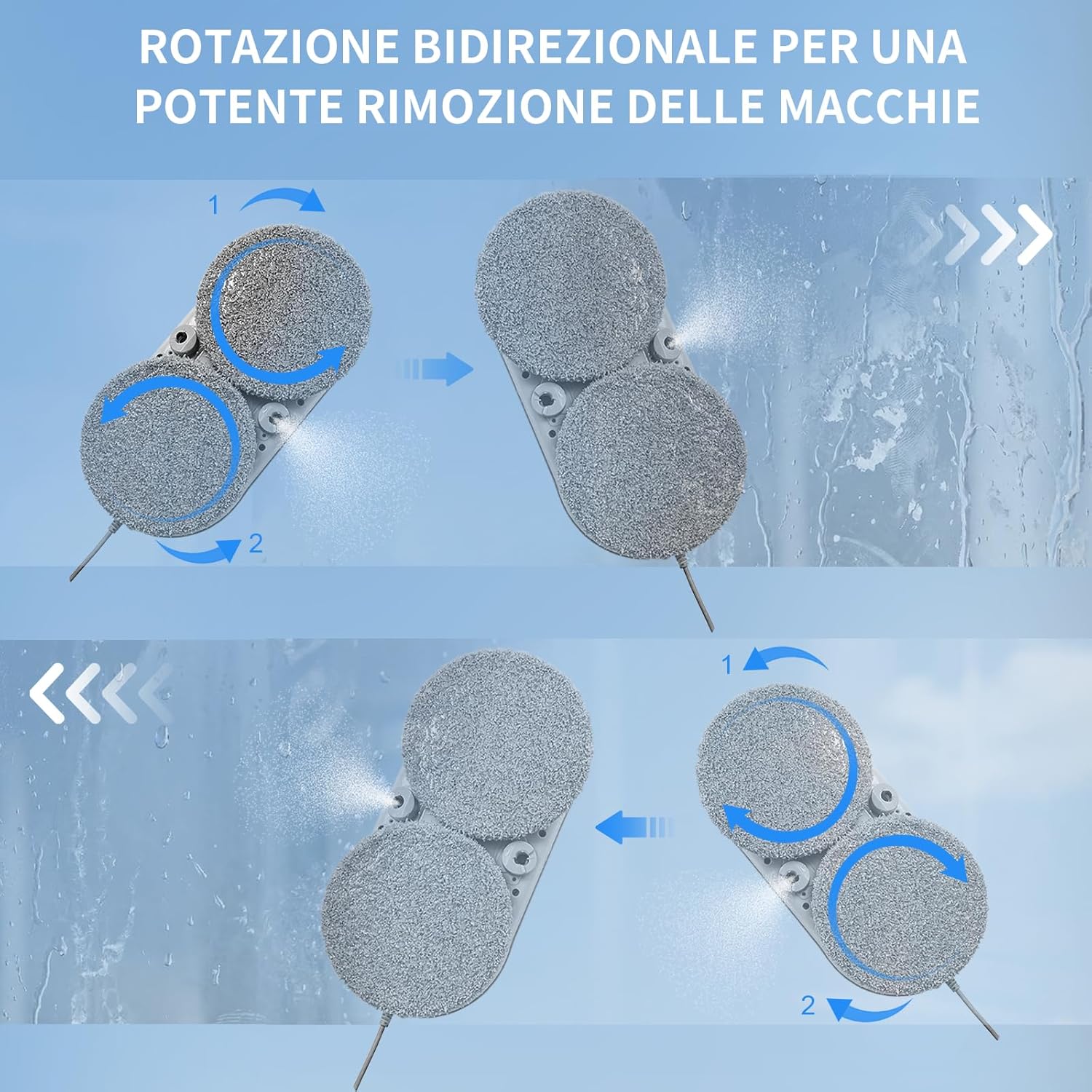 Thumbnail 6 de Tosima W5 Pro : robot laveur de vitre automatique 6400 Pa avec double pulvérisation d’eau ultrasonique