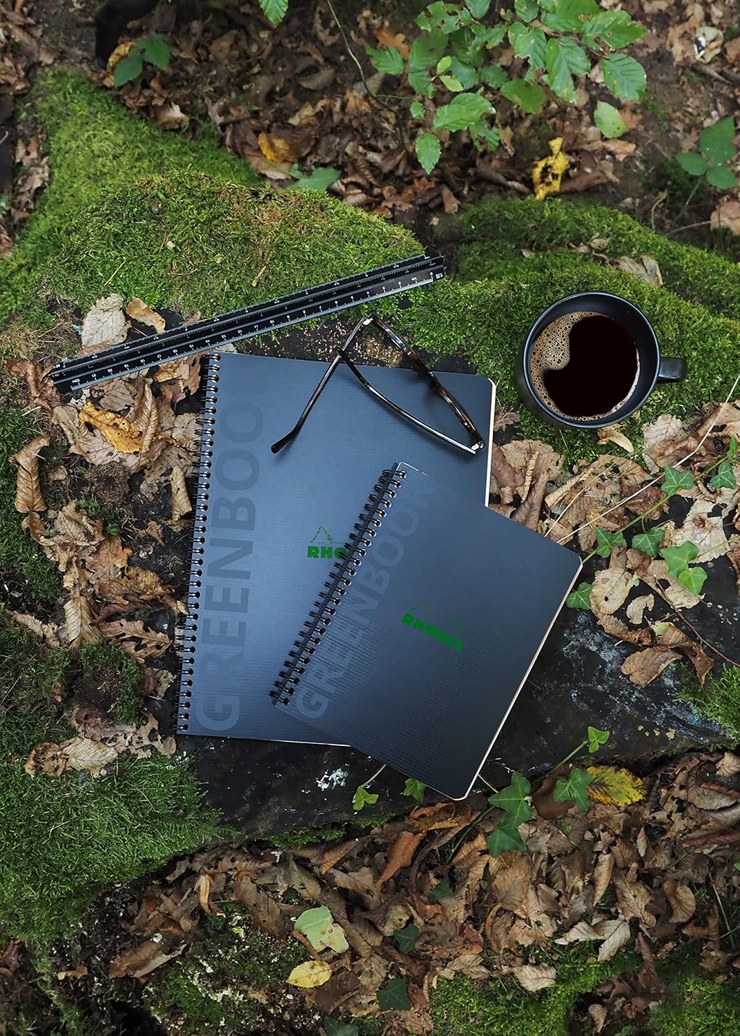 Detalle de RHODIA 119912C Greenbook Notebook – A4+ 100% Recycled, 160 Pages, Small Squares