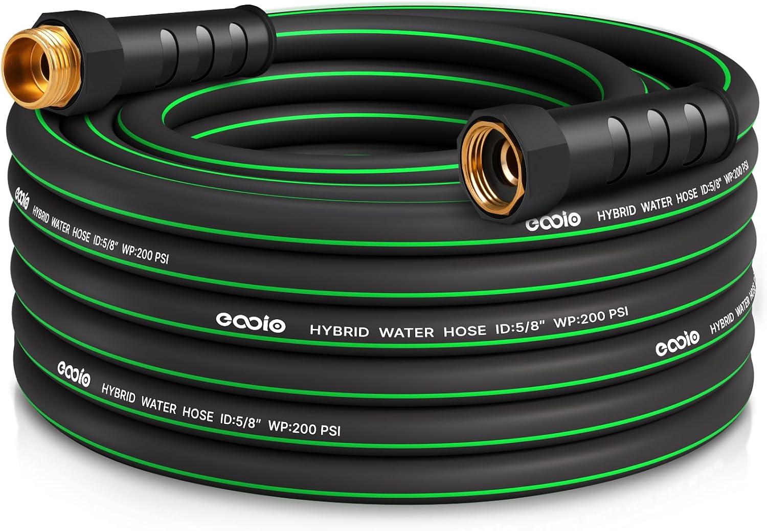 Heavy Duty Garden Hose 25ft: NON-EXPANDABLE, Kink-Resistant & Leakproof with Copper Fittings