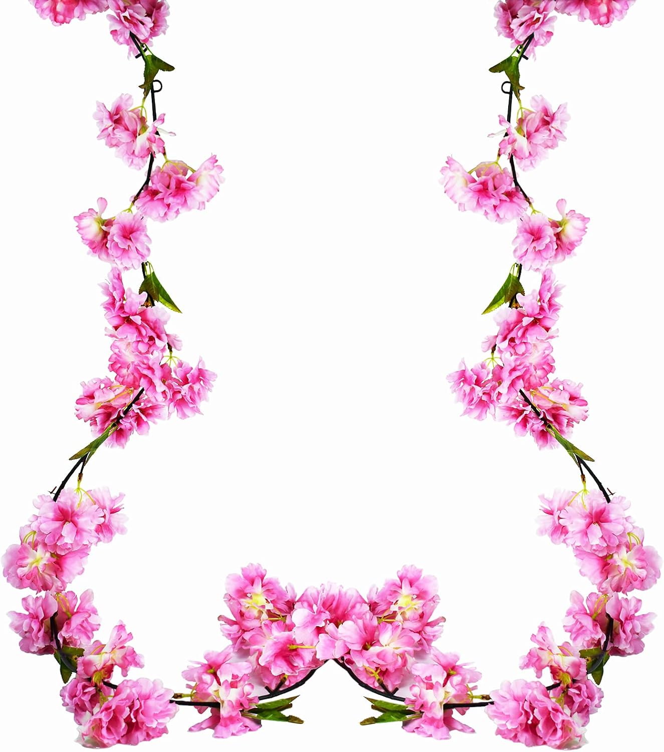 Detalle de 2 Pack 5.9ft Artificial Cherry Blossom Garland – Silk Floral Vines for Home, Wedding and Events