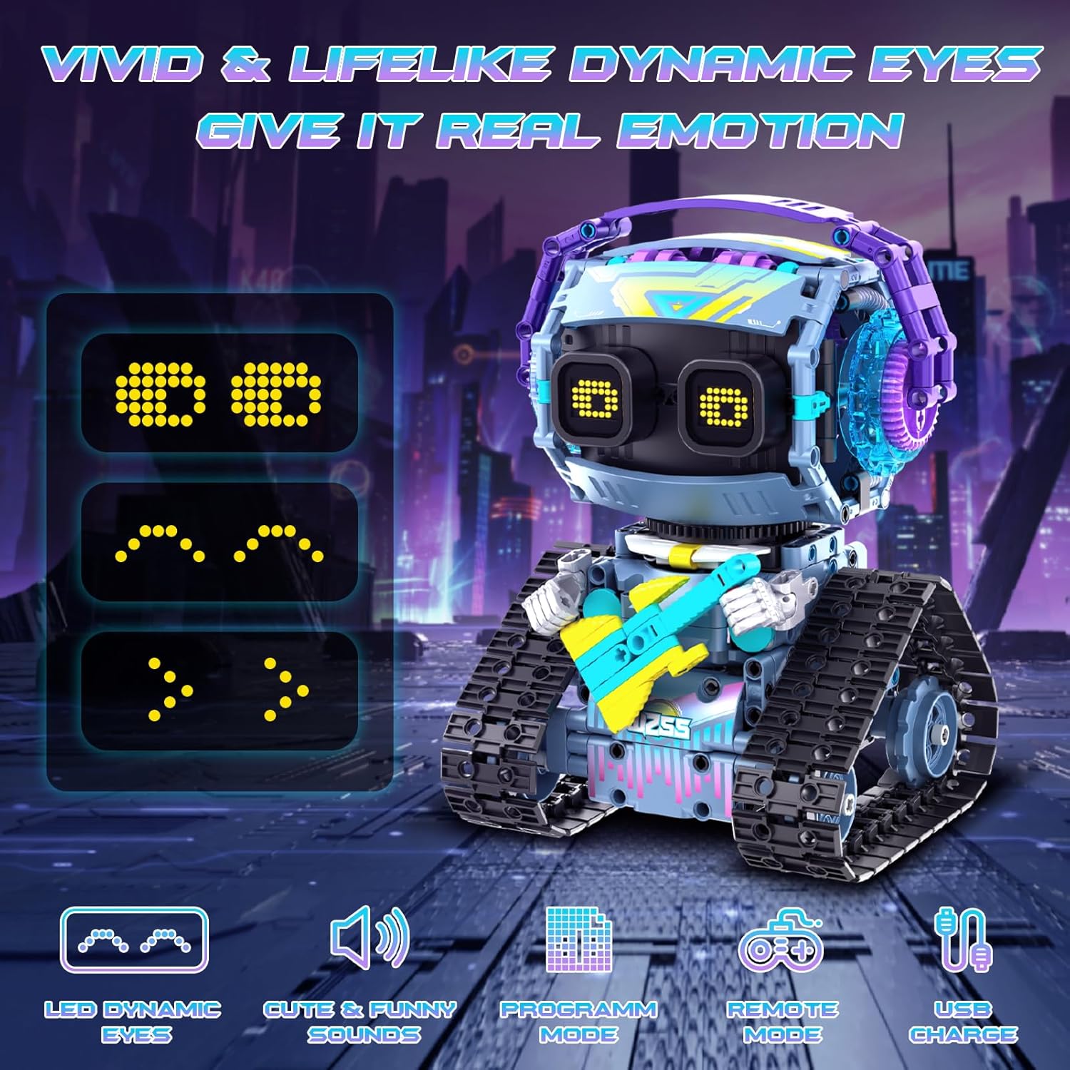 Detalle 2 de QHECTTY 3-in-1 STEM Robot Kit 433 pcs 🤖