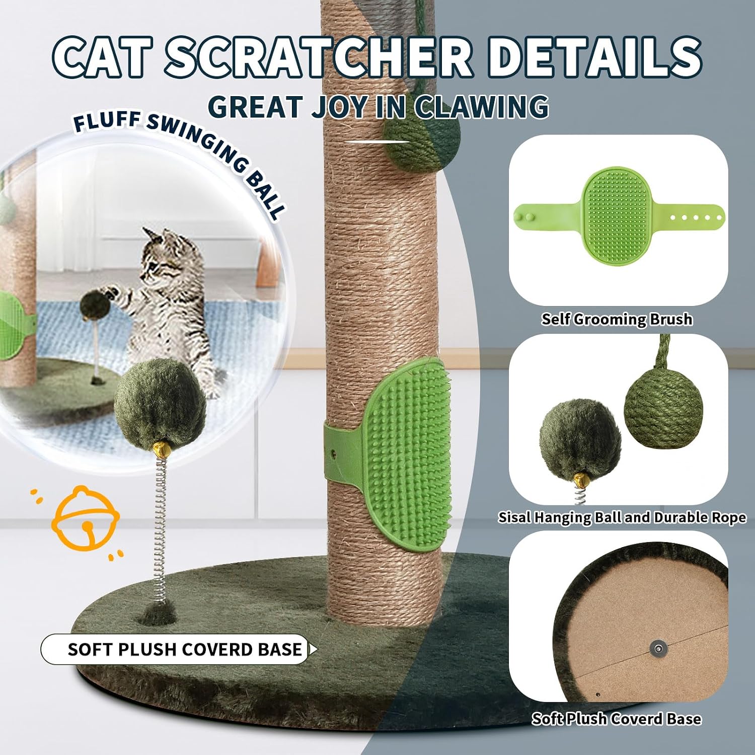 Detalle de Meowoou 84 cm scratching post for cats