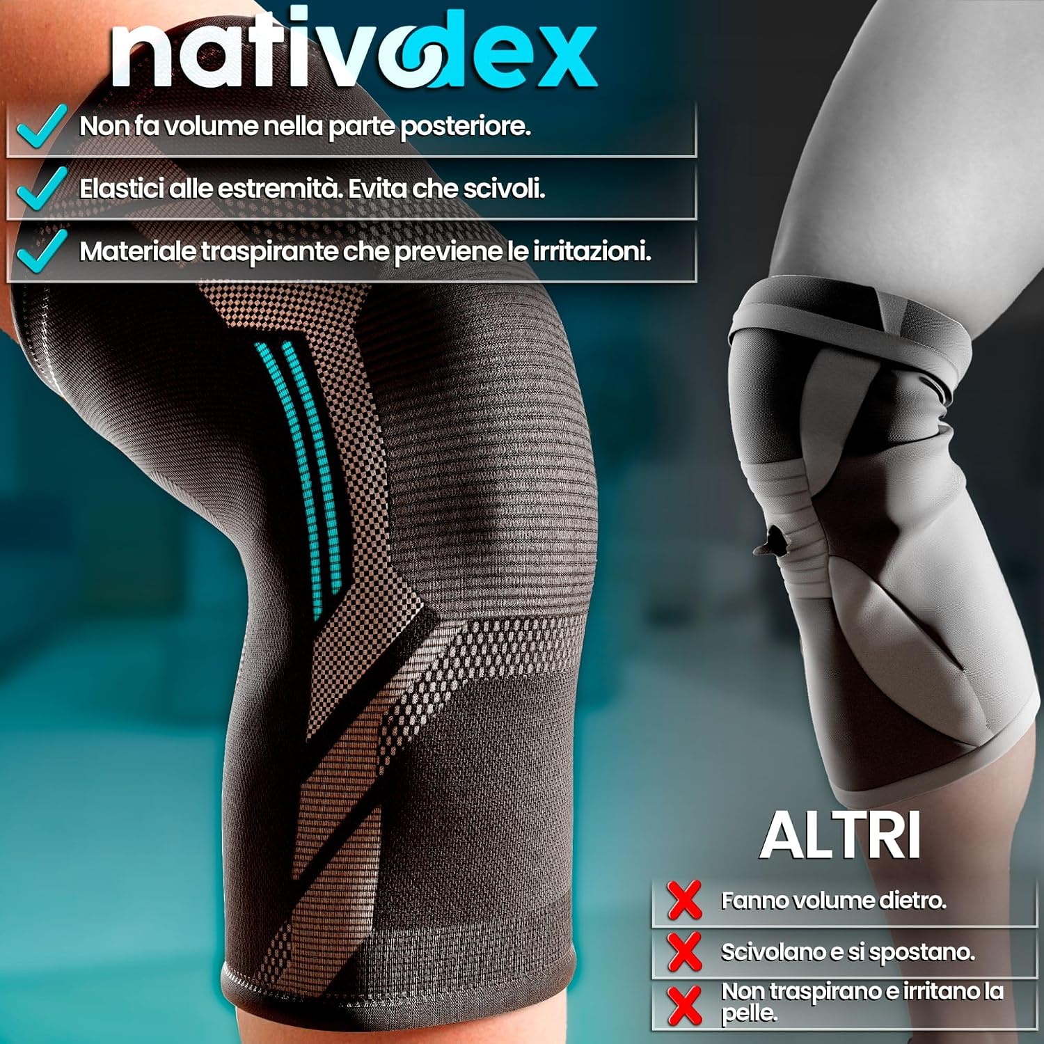 Detalle de NativoDex Ginocchiera Stabilizzante ginocchio 🩹