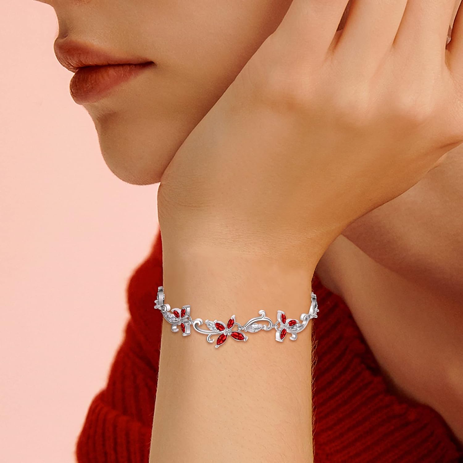 Detalle de Clearine Parure Bijoux Femme Mariage Zircone Cubique – Collier, Boucles et Bracelet 3PCS