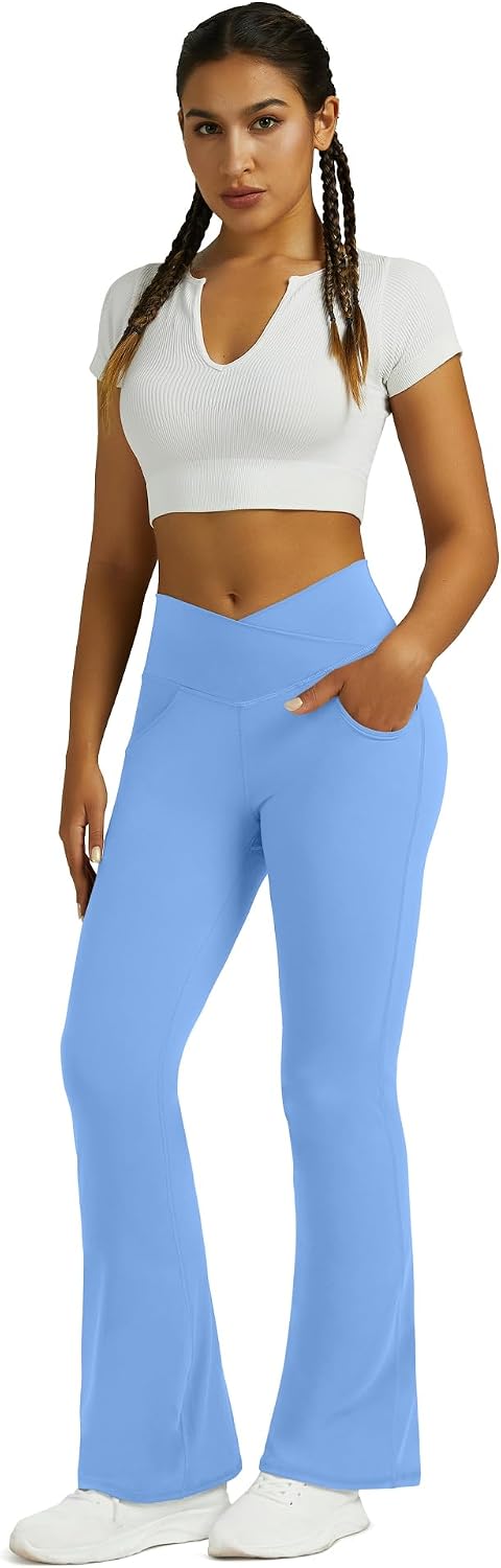Thumbnail 4 de Flare Yoga Leggings with Pockets in Polyester-Spandex
