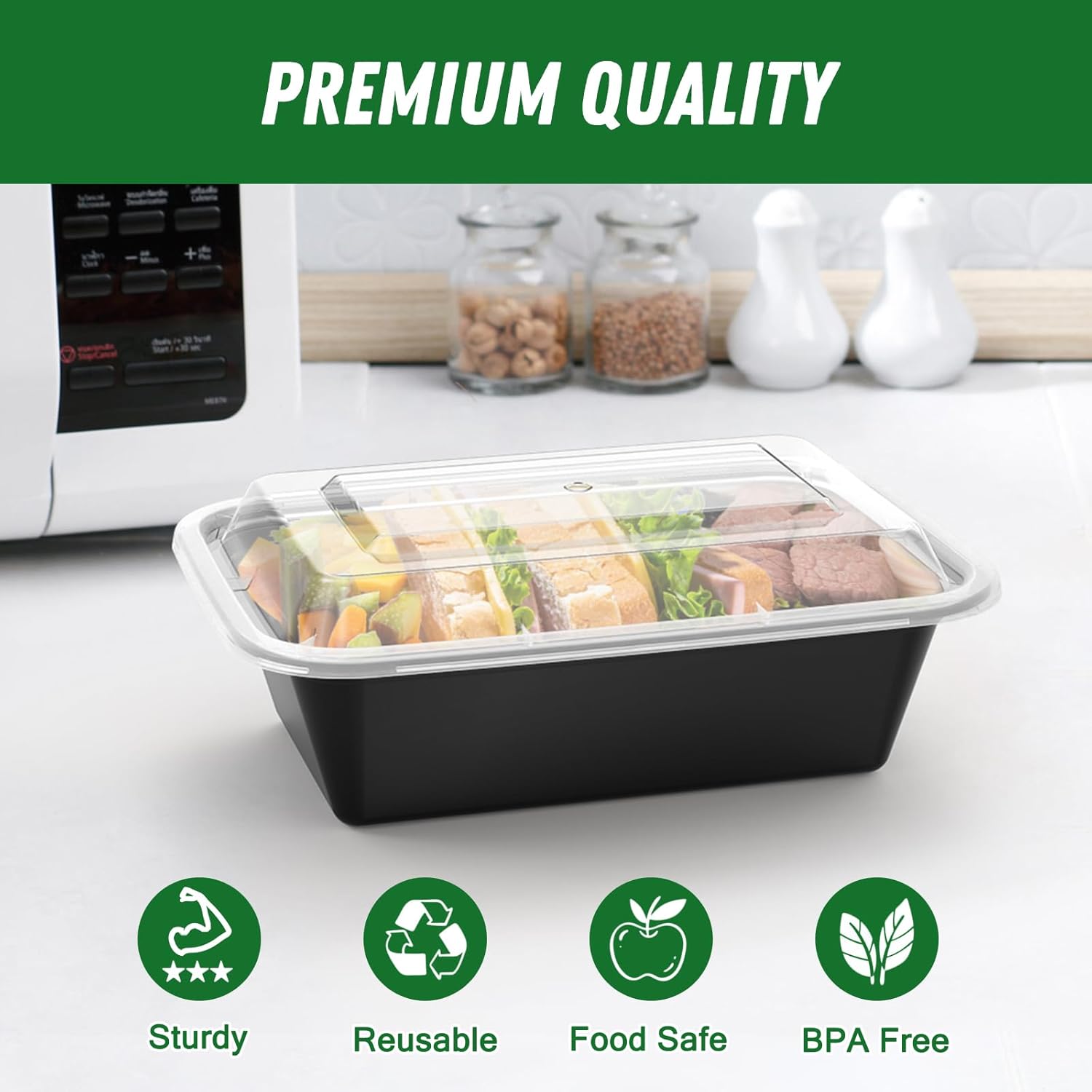 Detalle de Dealusy 24 oz Meal Prep Containers 50 Pack 🍱