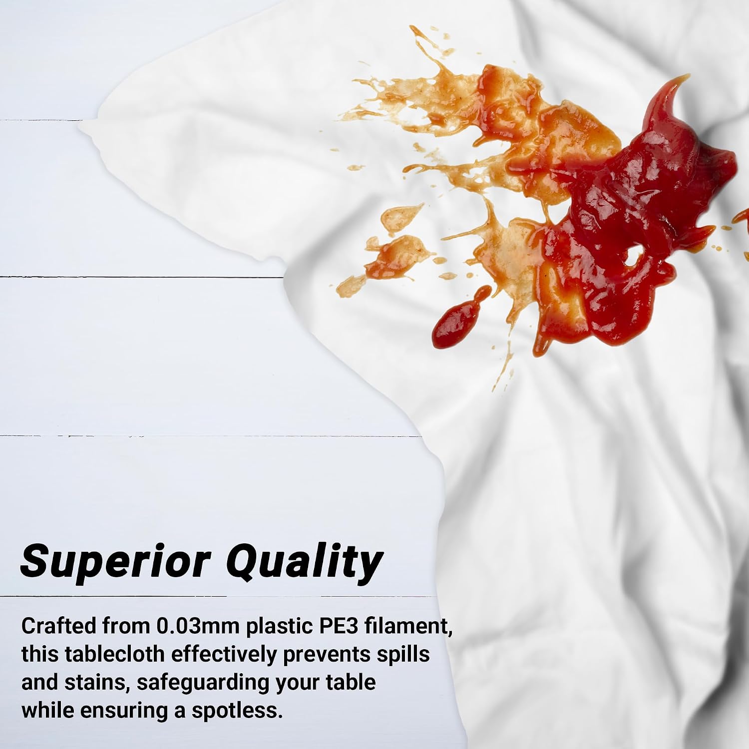 Thumbnail 3 de 4 Packs White Plastic Tablecloth 54 x 108
