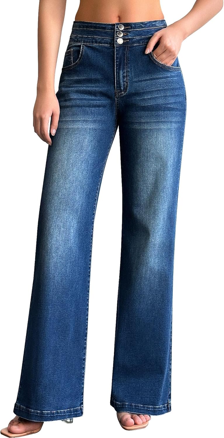 Detalle de roswear Wide Leg Jeans High Waisted