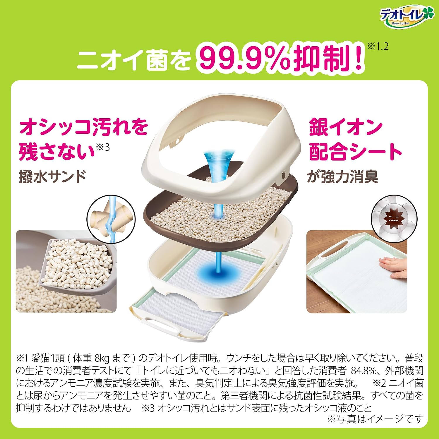 Detalle de デオトイレ らくらくシンプル 猫用システムトイレ シルキーホワイト・砂とシート付き
