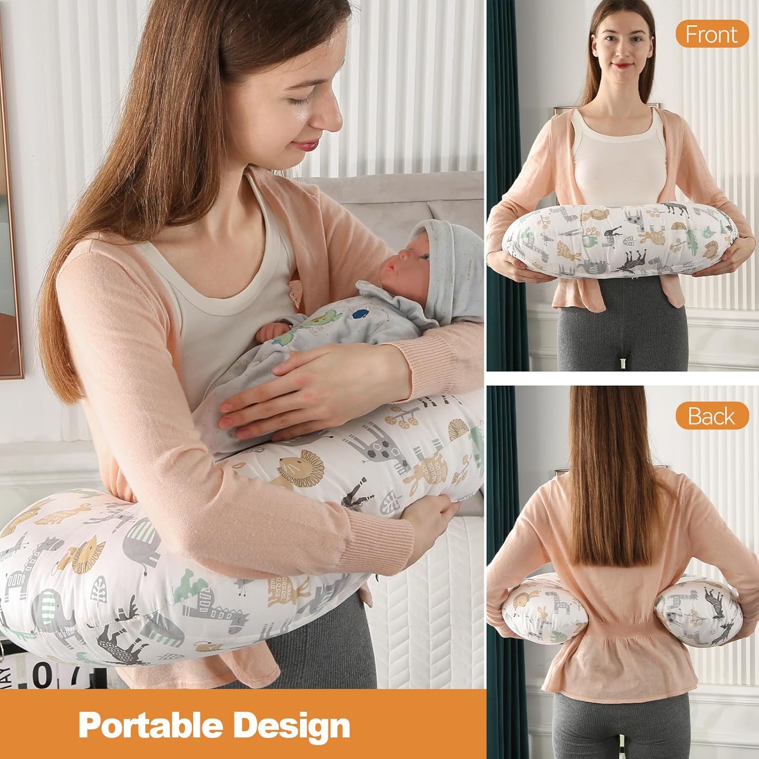 Thumbnail 5 de Labtec Coussin d’allaitement bébé (petit) en 100 % coton avec housse amovible