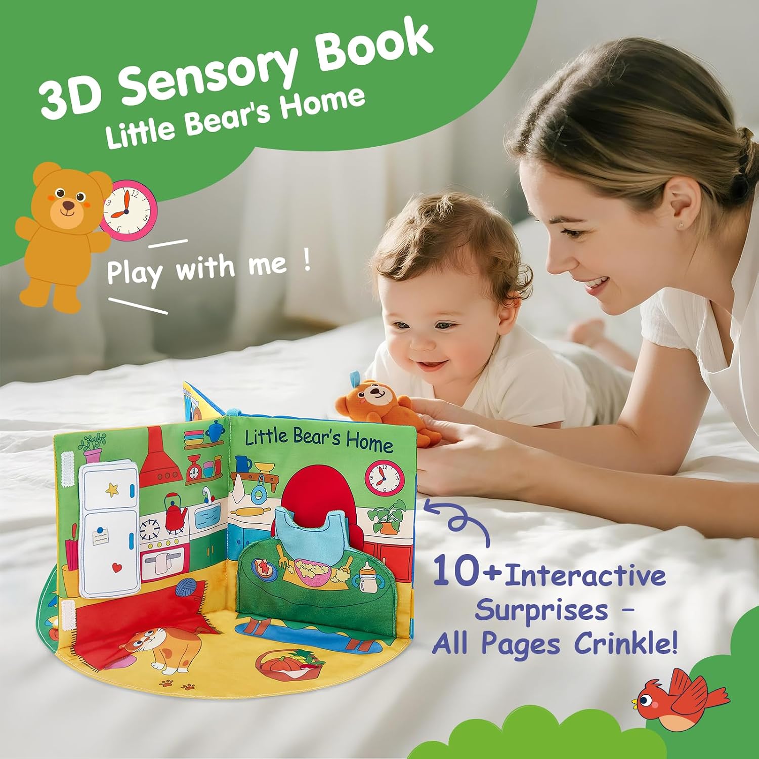 Thumbnail 1 de hahaland 3D Sensory Cloth Book for Babies 0–12 Months