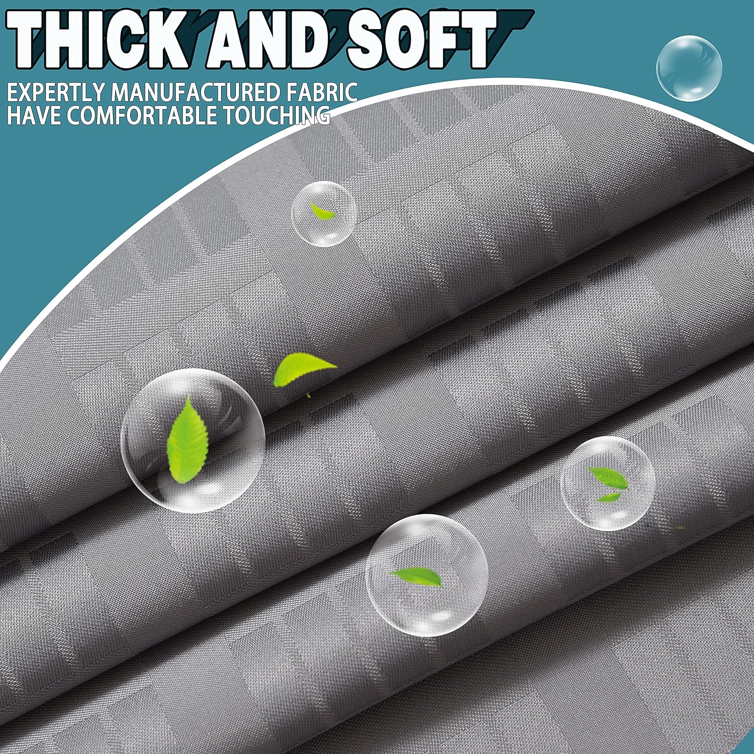 Detalle 1 de Conbo Mio Extra-Wide Hotel-Style Shower Curtain, Check-Grey, 108" x 74
