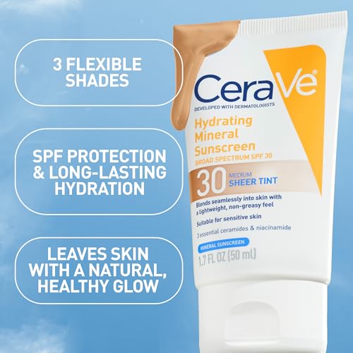 Detalle de CeraVe Tinted Sunscreen for Face SPF 30 Mineral Moisturizer (Medium, 1.7oz)
