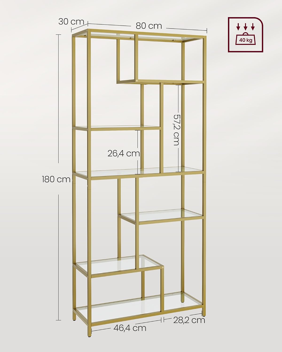 Thumbnail 4 de VASAGLE LGT502A01 Libreria 6 ripiani 30x80x180 cm