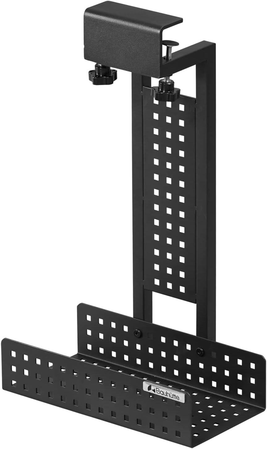 Detalle de Bauhutte BHS-330G-BK デスク下ゲーム機収納ラック PS5対応・クランプ式・排熱性に配慮