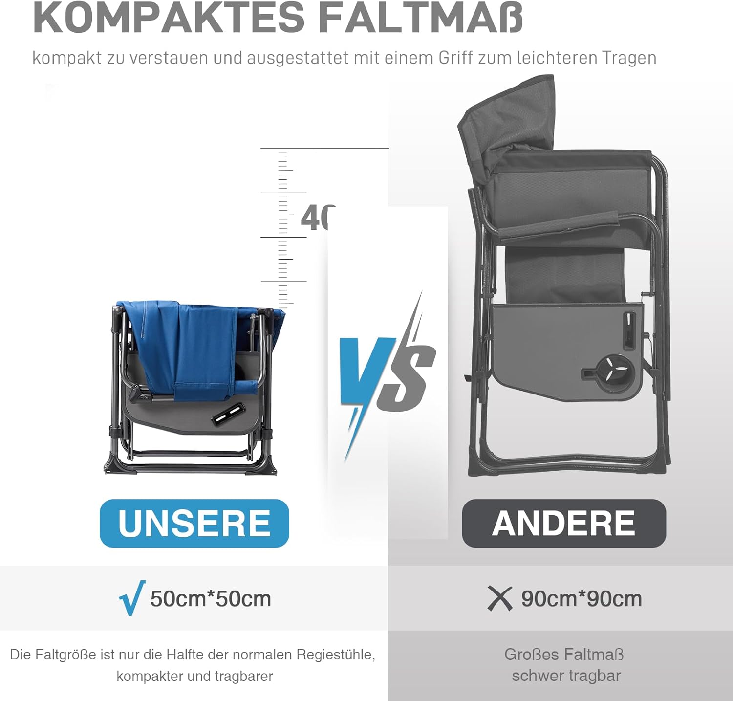 Thumbnail 2 de EVER ADVANCED Regiestuhl Klappbar 180KG – kompakt, stabil und vielseitig