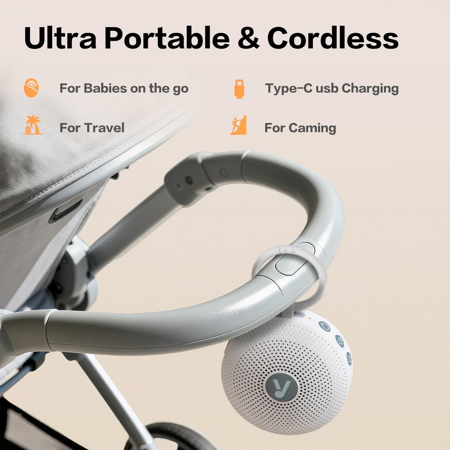 Detalle 2 de FEKTIK White Noise Machine for Baby Adult – Portable Sound Machine with 21 Soothing Sounds, Memory & Rechargeable Battery